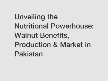 Unveiling the Nutritional Powerhouse: Walnut Benefits, Production & Market in Pakistan