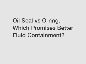 Oil Seal vs O-ring: Which Promises Better Fluid Containment?