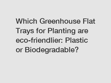 Which Greenhouse Flat Trays for Planting are eco-friendlier: Plastic or Biodegradable?