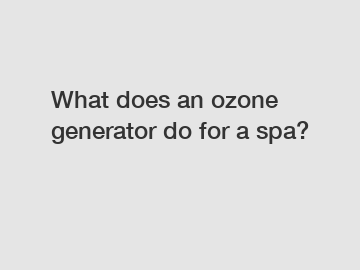 What does an ozone generator do for a spa?