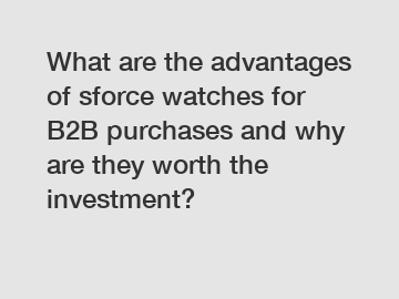 What are the advantages of sforce watches for B2B purchases and why are they worth the investment?