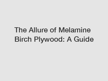 The Allure of Melamine Birch Plywood: A Guide