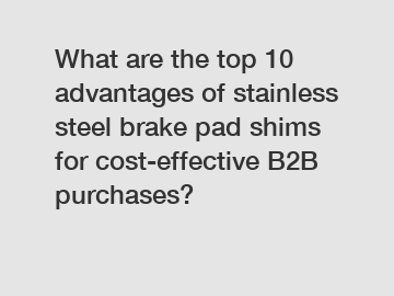 What are the top 10 advantages of stainless steel brake pad shims for cost-effective B2B purchases?