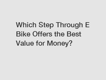 Which Step Through E Bike Offers the Best Value for Money?