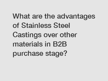 What are the advantages of Stainless Steel Castings over other materials in B2B purchase stage?