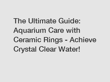 The Ultimate Guide: Aquarium Care with Ceramic Rings - Achieve Crystal Clear Water!