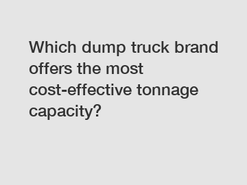 Which dump truck brand offers the most cost-effective tonnage capacity?