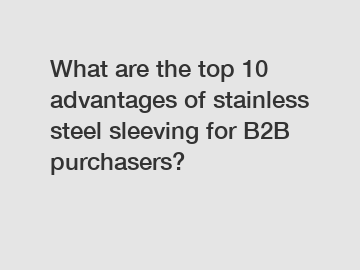 What are the top 10 advantages of stainless steel sleeving for B2B purchasers?