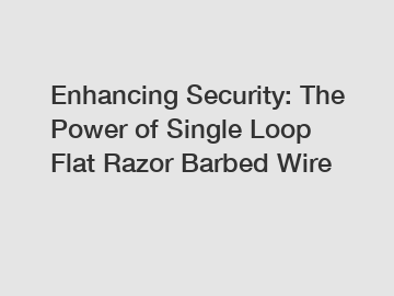 Enhancing Security: The Power of Single Loop Flat Razor Barbed Wire