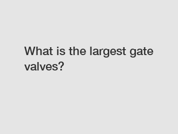 What is the largest gate valves?