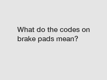 What do the codes on brake pads mean?