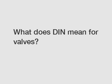 What does DIN mean for valves?