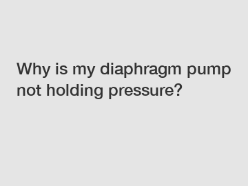 Why is my diaphragm pump not holding pressure?