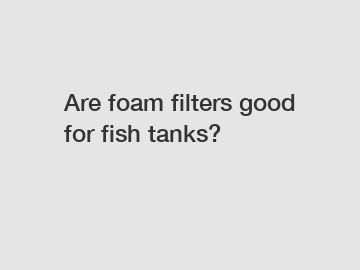 Are foam filters good for fish tanks?