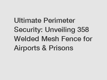 Ultimate Perimeter Security: Unveiling 358 Welded Mesh Fence for Airports & Prisons