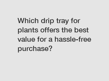 Which drip tray for plants offers the best value for a hassle-free purchase?