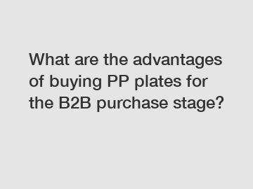 What are the advantages of buying PP plates for the B2B purchase stage?