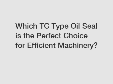 Which TC Type Oil Seal is the Perfect Choice for Efficient Machinery?