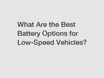 What Are the Best Battery Options for Low-Speed Vehicles?