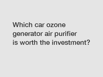 Which car ozone generator air purifier is worth the investment?