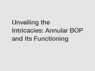 Unveiling the Intricacies: Annular BOP and Its Functioning