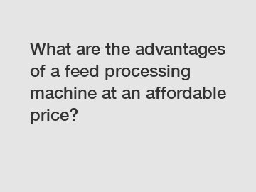 What are the advantages of a feed processing machine at an affordable price?