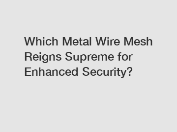 Which Metal Wire Mesh Reigns Supreme for Enhanced Security?