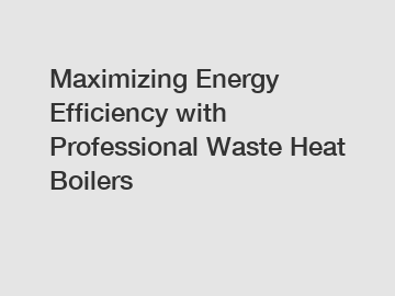 Maximizing Energy Efficiency with Professional Waste Heat Boilers