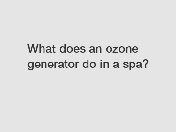 What does an ozone generator do in a spa?