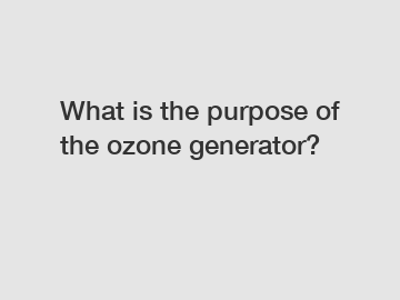 What is the purpose of the ozone generator?