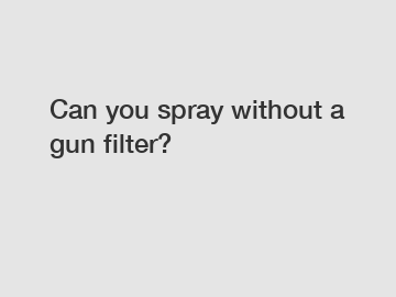 Can you spray without a gun filter?