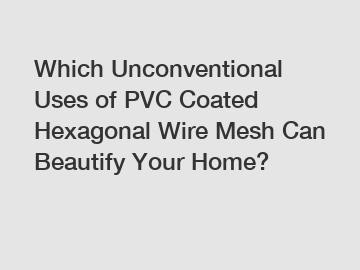 Which Unconventional Uses of PVC Coated Hexagonal Wire Mesh Can Beautify Your Home?