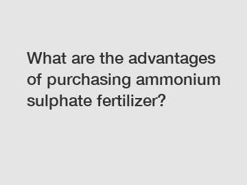 What are the advantages of purchasing ammonium sulphate fertilizer?