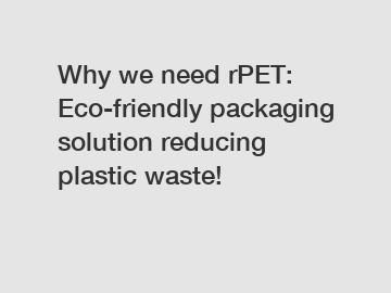 Why we need rPET: Eco-friendly packaging solution reducing plastic waste!