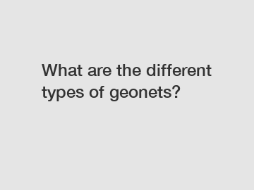 What are the different types of geonets?