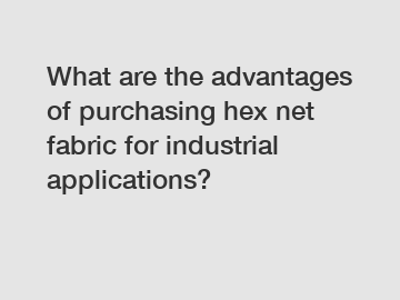 What are the advantages of purchasing hex net fabric for industrial applications?