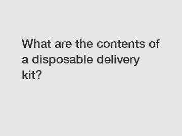 What are the contents of a disposable delivery kit?