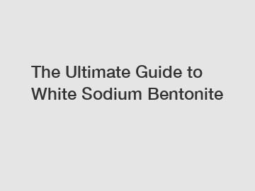 The Ultimate Guide to White Sodium Bentonite