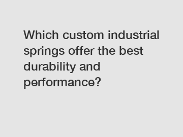 Which custom industrial springs offer the best durability and performance?