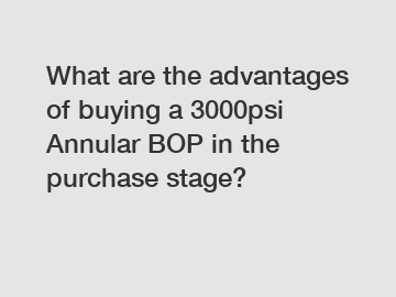 What are the advantages of buying a 3000psi Annular BOP in the purchase stage?