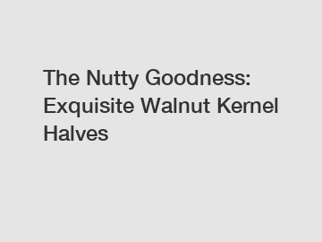 The Nutty Goodness: Exquisite Walnut Kernel Halves