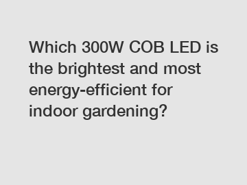 Which 300W COB LED is the brightest and most energy-efficient for indoor gardening?