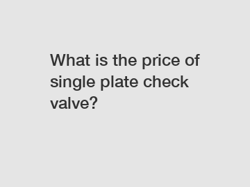 What is the price of single plate check valve?