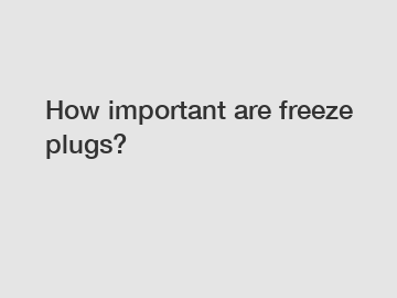 How important are freeze plugs?