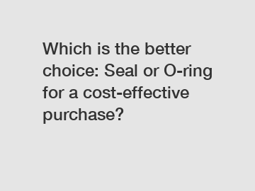 Which is the better choice: Seal or O-ring for a cost-effective purchase?