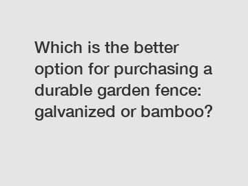 Which is the better option for purchasing a durable garden fence: galvanized or bamboo?