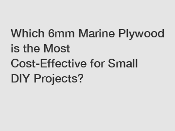 Which 6mm Marine Plywood is the Most Cost-Effective for Small DIY Projects?