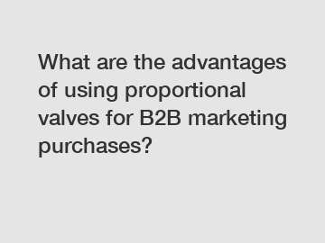 What are the advantages of using proportional valves for B2B marketing purchases?