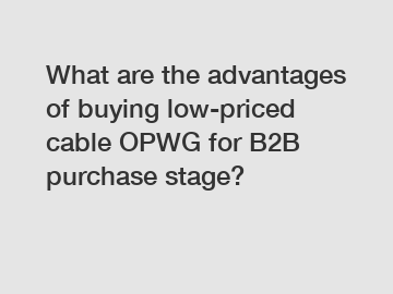 What are the advantages of buying low-priced cable OPWG for B2B purchase stage?