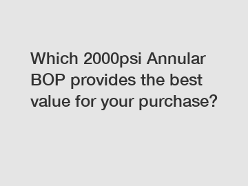 Which 2000psi Annular BOP provides the best value for your purchase?